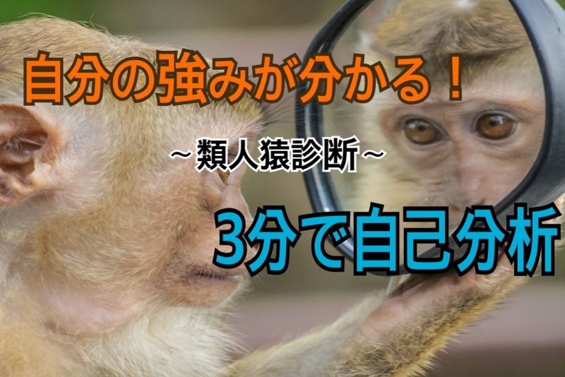 3分でできる自己分析のやり方教えます！「類人猿診断」で楽しく性格診断！